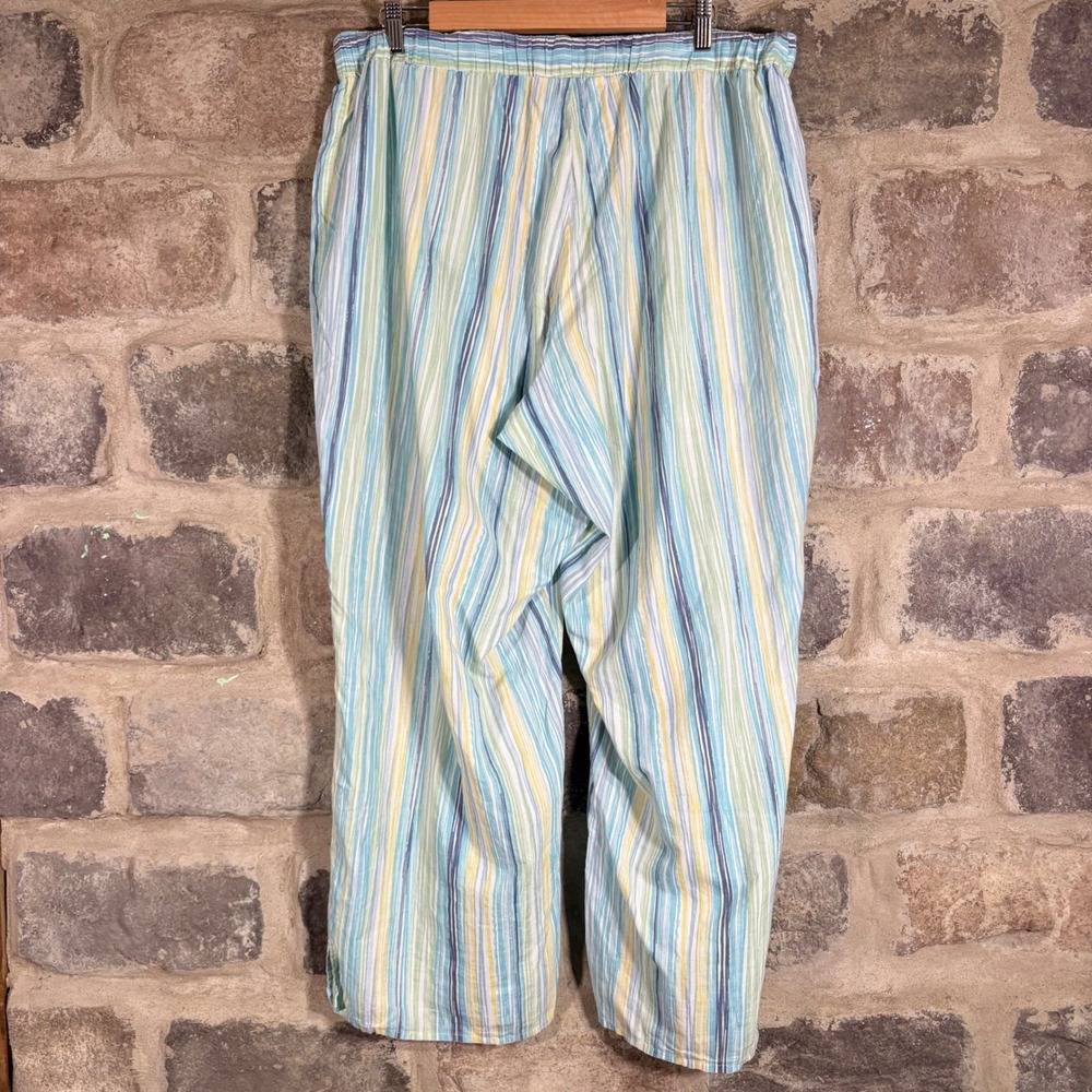 Cacique Striped Pajama Pants Lounge Sleepwear‎ Women's Size 18/20 Blue Yellow - Picture 6 of 10